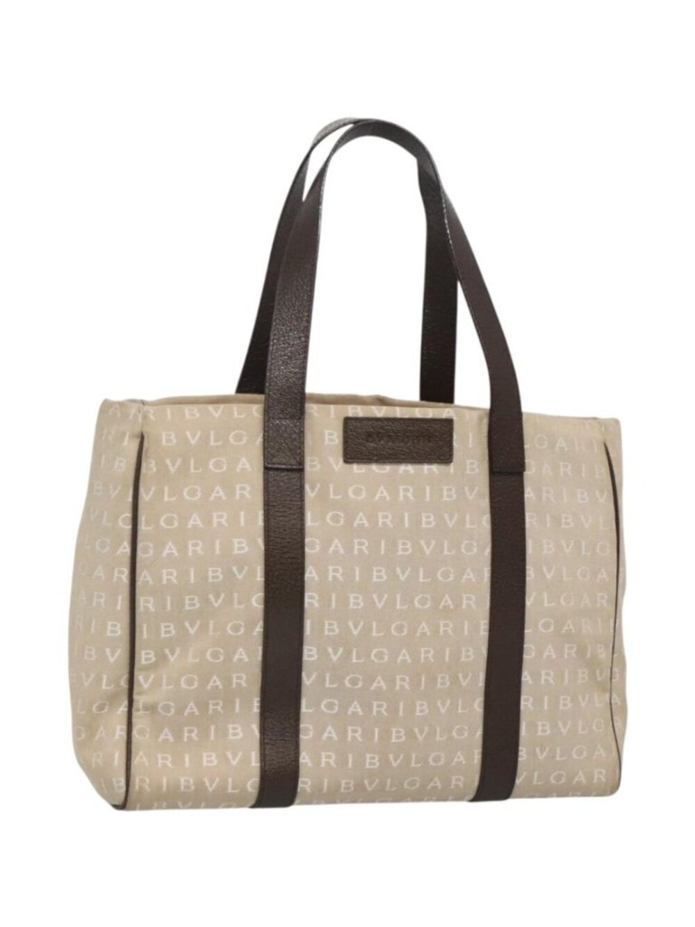 BVLGARI Logo Mania Tote Bag Canvas Beige